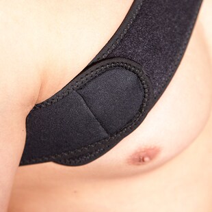 杠铃举重篮球健身男女士运动护单肩 高弹透气绑带黑色坎肩护肩