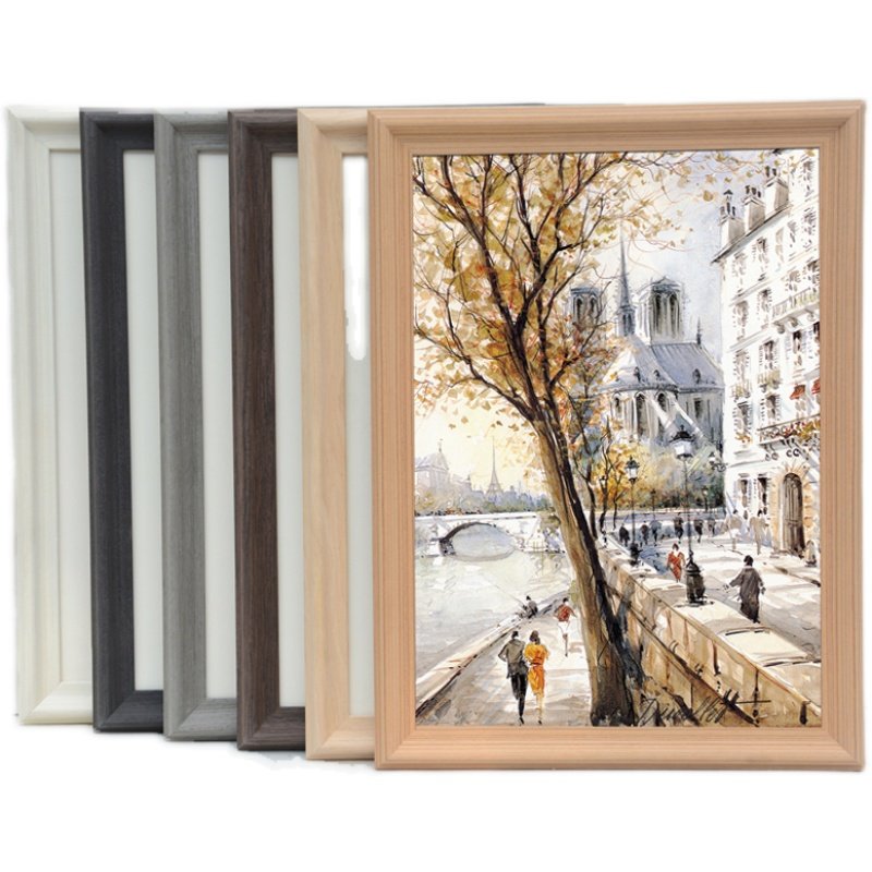 美式简约实木大相框挂墙a4 a316 20 24 30寸像框油画画框装裱定制