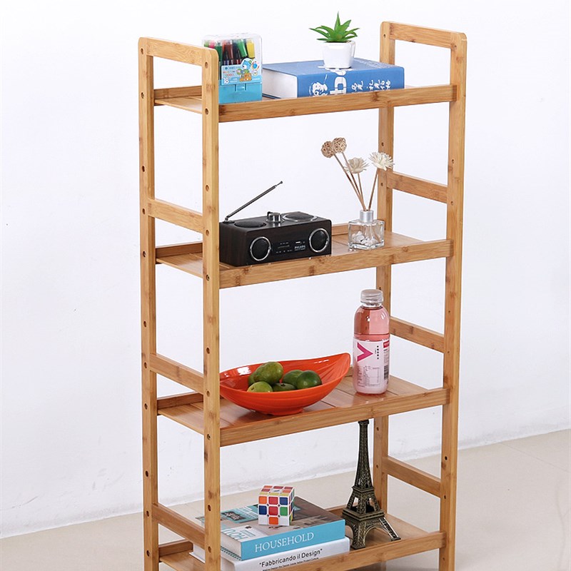 楠竹厨房夹缝置物架落地多层超窄冰箱缝隙25cm宽小型可移动收纳柜