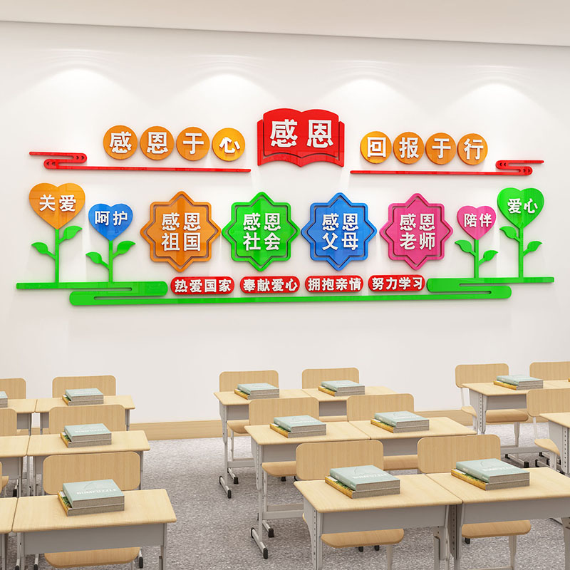 学校文化墙班级布置教室装饰小学文化墙贴