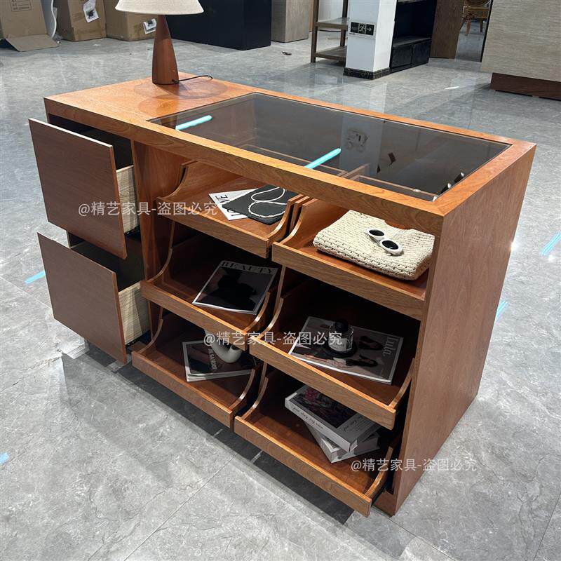 服装店中岛台展示台收纳柜烤漆装饰柜女装店铺陈列展示桌边柜柜台