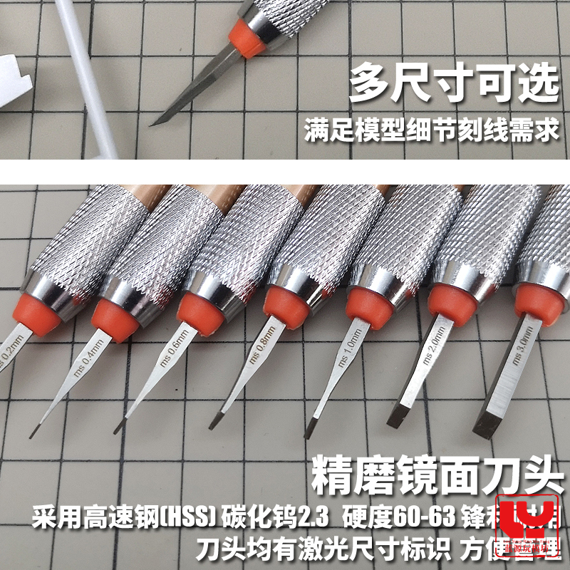 模型金属刻线刀推刀 高达白模GK模型刻线改造刻线刀模式玩造MS048