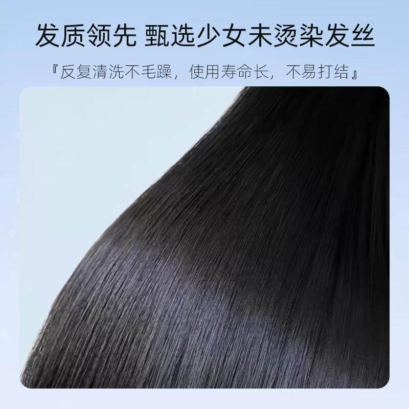 假发短发女全头套轻薄慵懒短卷发真发全真发波波无痕整顶假发套