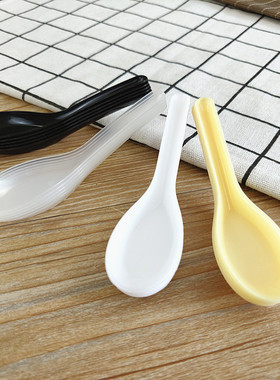 一次性勺子5000支整箱塑料勺打包外卖快餐汤勺透明黄色吃面条的勺