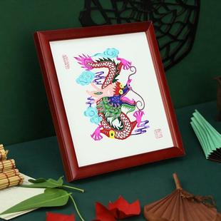 特色蔚县蛇年剪纸成品手工剪纸装饰画十二生肖中国风礼品送老外