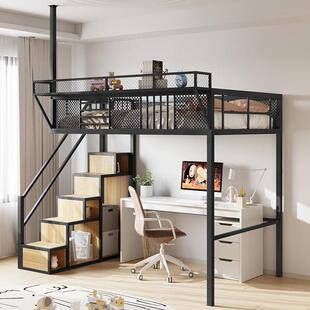 采购产品节省空间的阁楼床，简单的公寓高和低床，吊床，锻铁阁楼