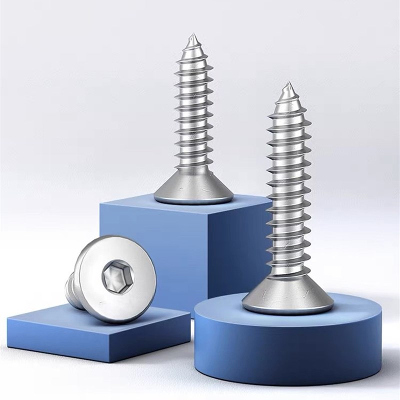 M4M5  不锈钢304沉头内六角自攻螺钉E GB7991平头尖尾木螺钉 KCA