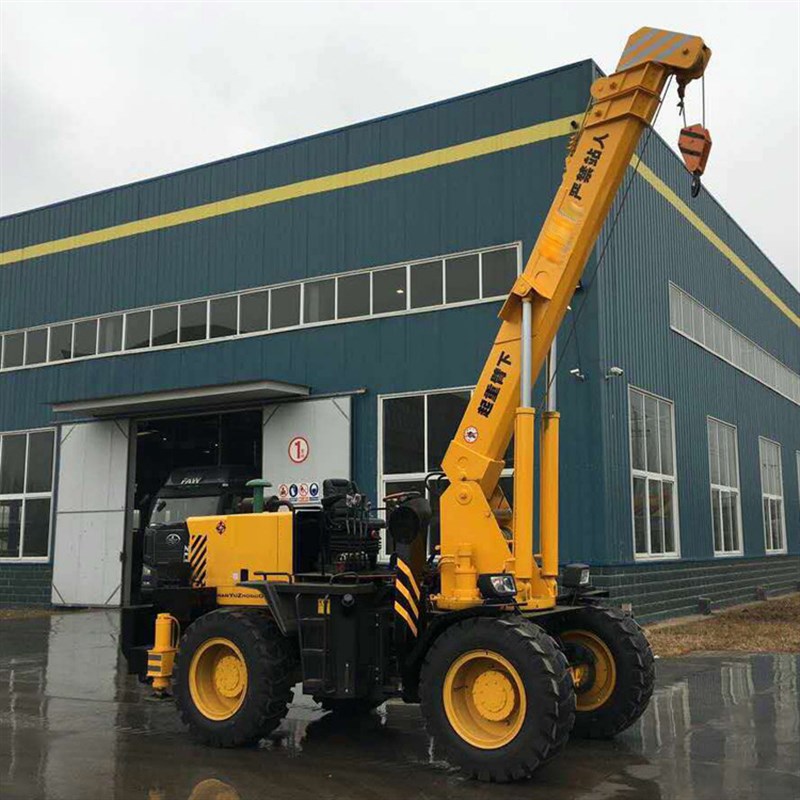 越野吊车 车载式起重机 6吨吊重铲车吊 电力P工程装载吊移树行走