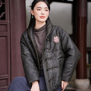 26MM香云纱 缎面透彩龟纹 驼绒 纯手工刺绣 棉服冬 细羊毛内胆