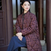 中长款 羽绒服 觅萝香冬 绢纺印花老料长袖 40MM香云纱 90白鹅绒