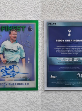 Topps Finest 英超元年 托特纳姆热刺 谢林汉姆 亲签 签名 球星卡