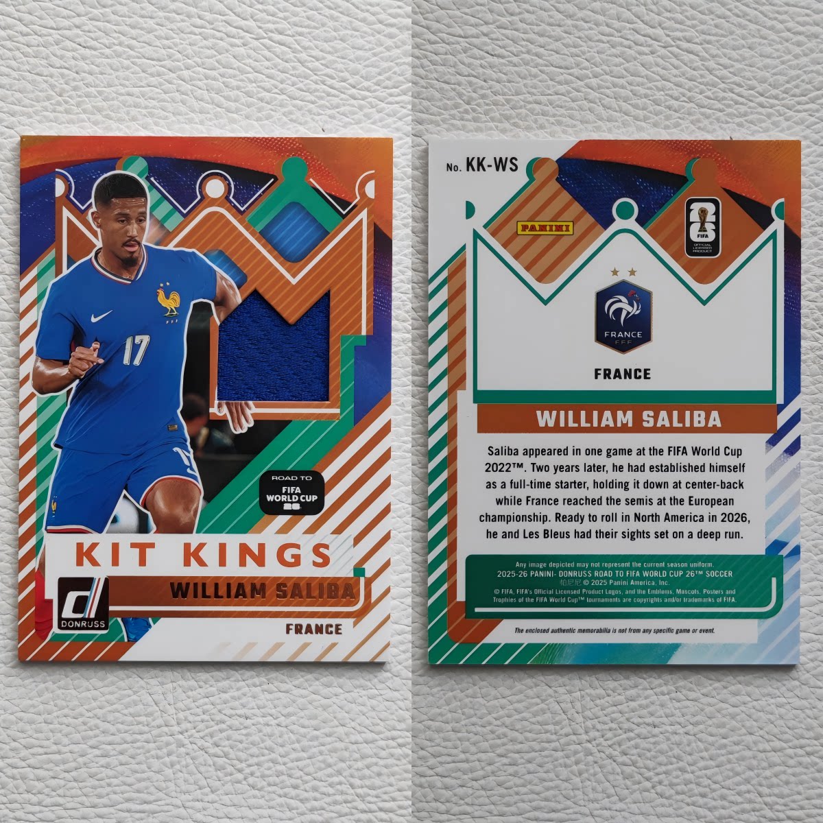 Panini Donruss 世界杯 法国 萨利巴 球员球衣物料 球星卡 周边