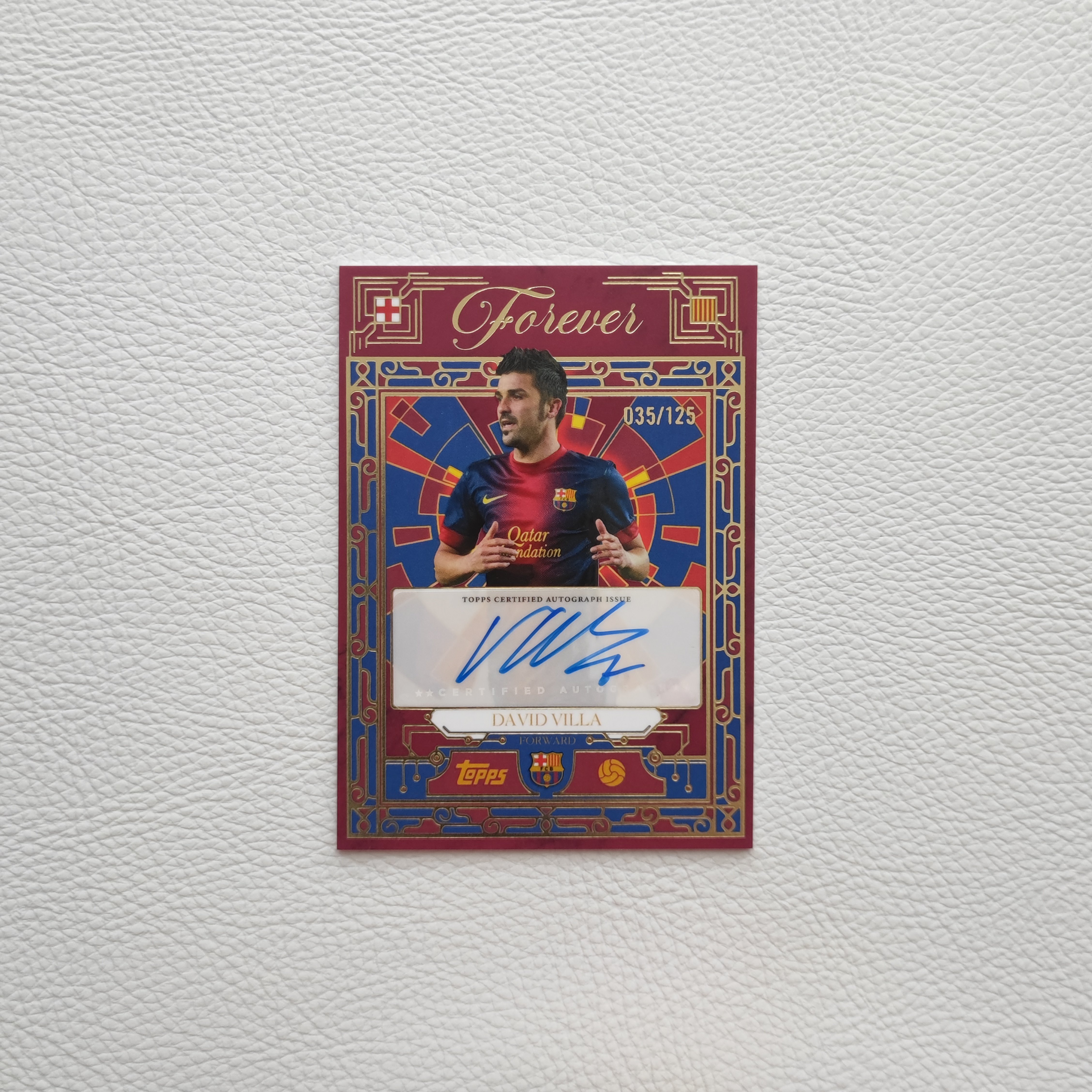 Topps 巴塞罗那永恒 比利亚 亲签 签字 签名 高端 球星卡 周边