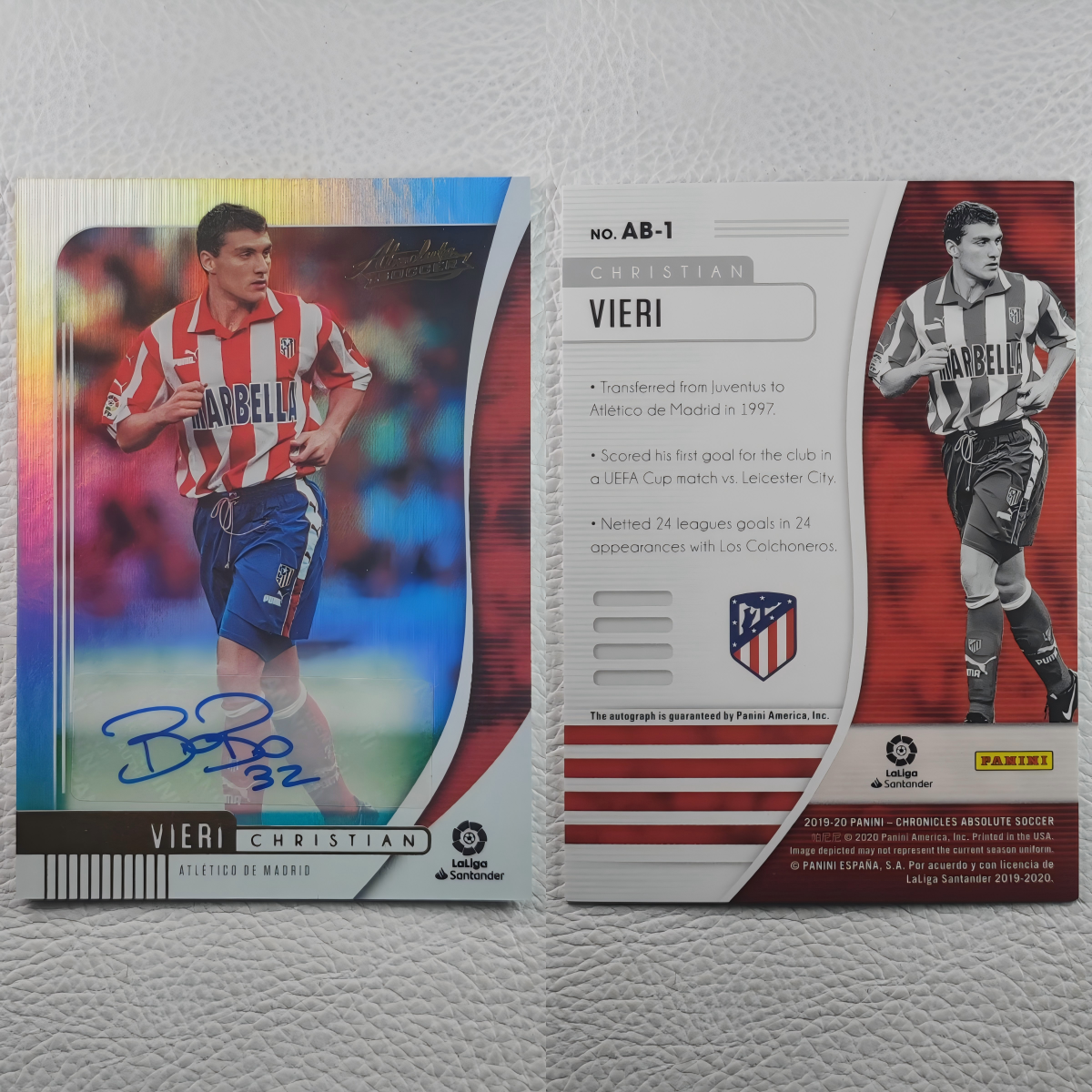 Panini 西甲史诗 马德里竞技 意大利 维埃里 VIERI 亲笔签名 礼物