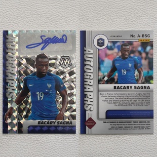 Panini 2022 世界杯MOSAIC 法国 萨尼亚 Sagna 亲笔签名 球星卡