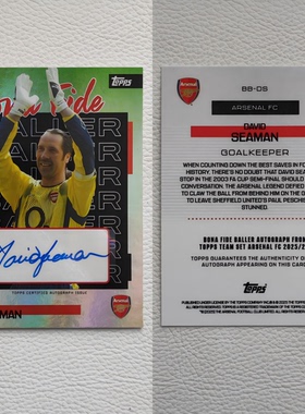 Topps Team Arsenal 大卫 希曼 SEAMAN 亲签 签字 球星卡 周边