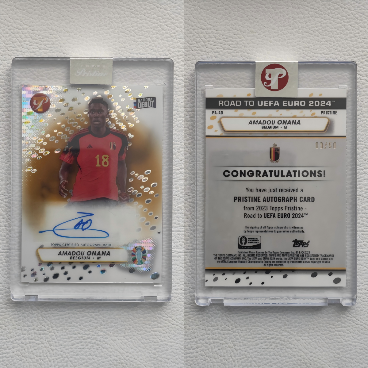 Topps 太古 比利时 奥纳纳 Onana 亲笔签名 签字 球星卡 周边