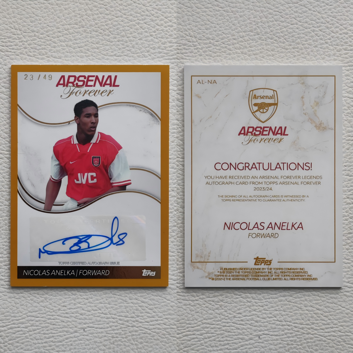TOPPS 永恒 情人节限定 阿森纳 阿内尔卡 亲签 签名 球星卡 礼物