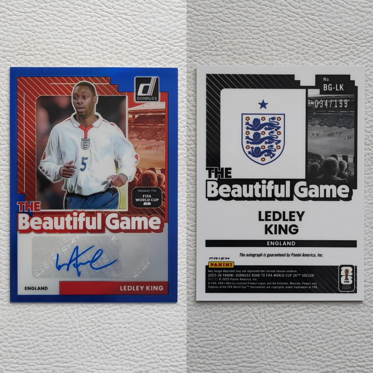 Panini Donruss 美加墨世界杯 英格兰 莱德利金 亲签 签名 球星卡
