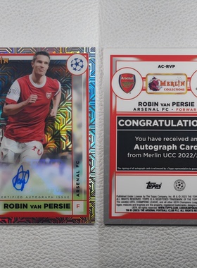 Topps Melrin范佩西 Van PERSIE 亲笔签名 球星卡 周边