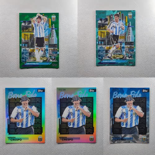 Topps Team 阿根廷 克雷斯波 艾马尔 米利托 折射 球星卡 周边