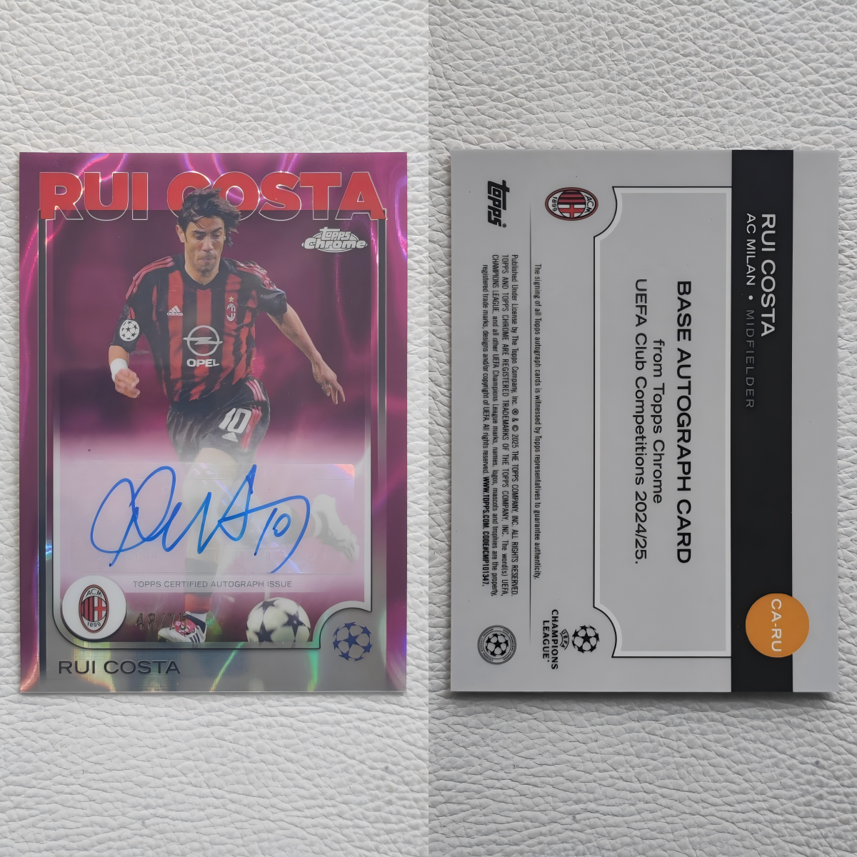 Topps Chrome AC米兰 鲁伊 科斯塔 亲签 签名 签字 球星卡 周边