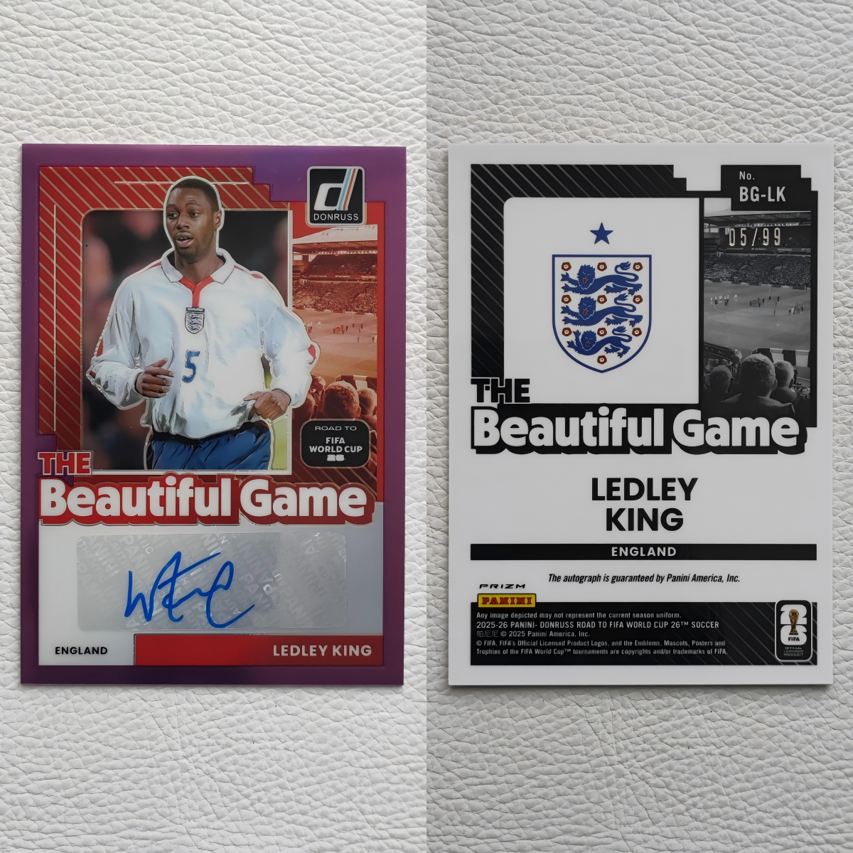Panini Donruss 美加墨世界杯 英格兰 莱德利金 亲签 签名 球星卡