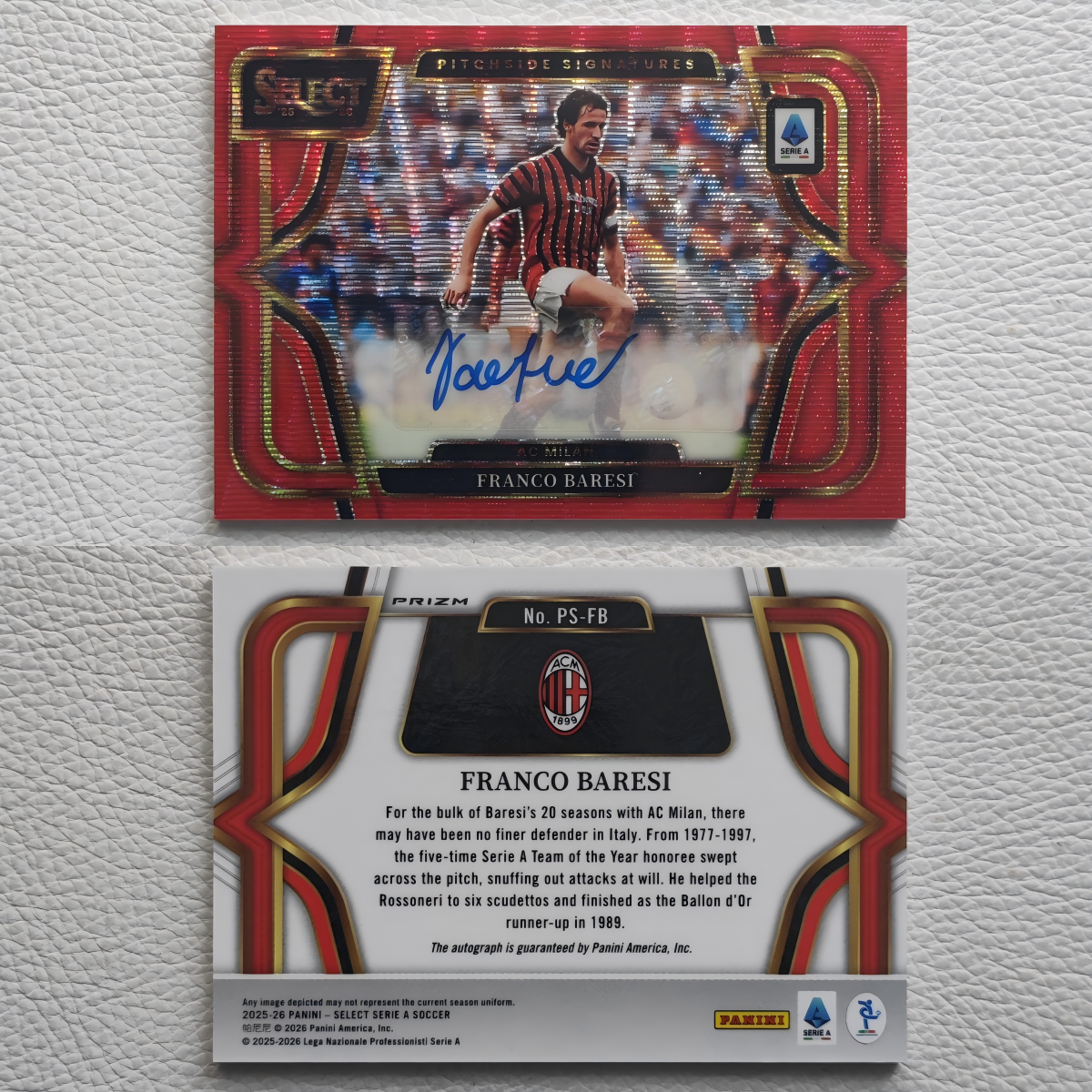 Panini  Select AC米兰 巴雷西 亲签 签名 签字 球星卡 周边 礼物