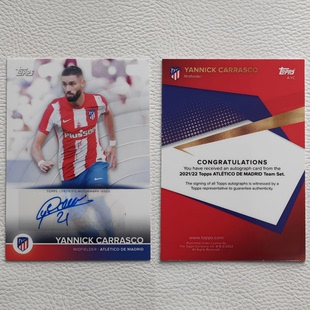 Topps 马德里竞技 队盒 卡拉斯科 CARRASCO 签名签字 球星卡 周边