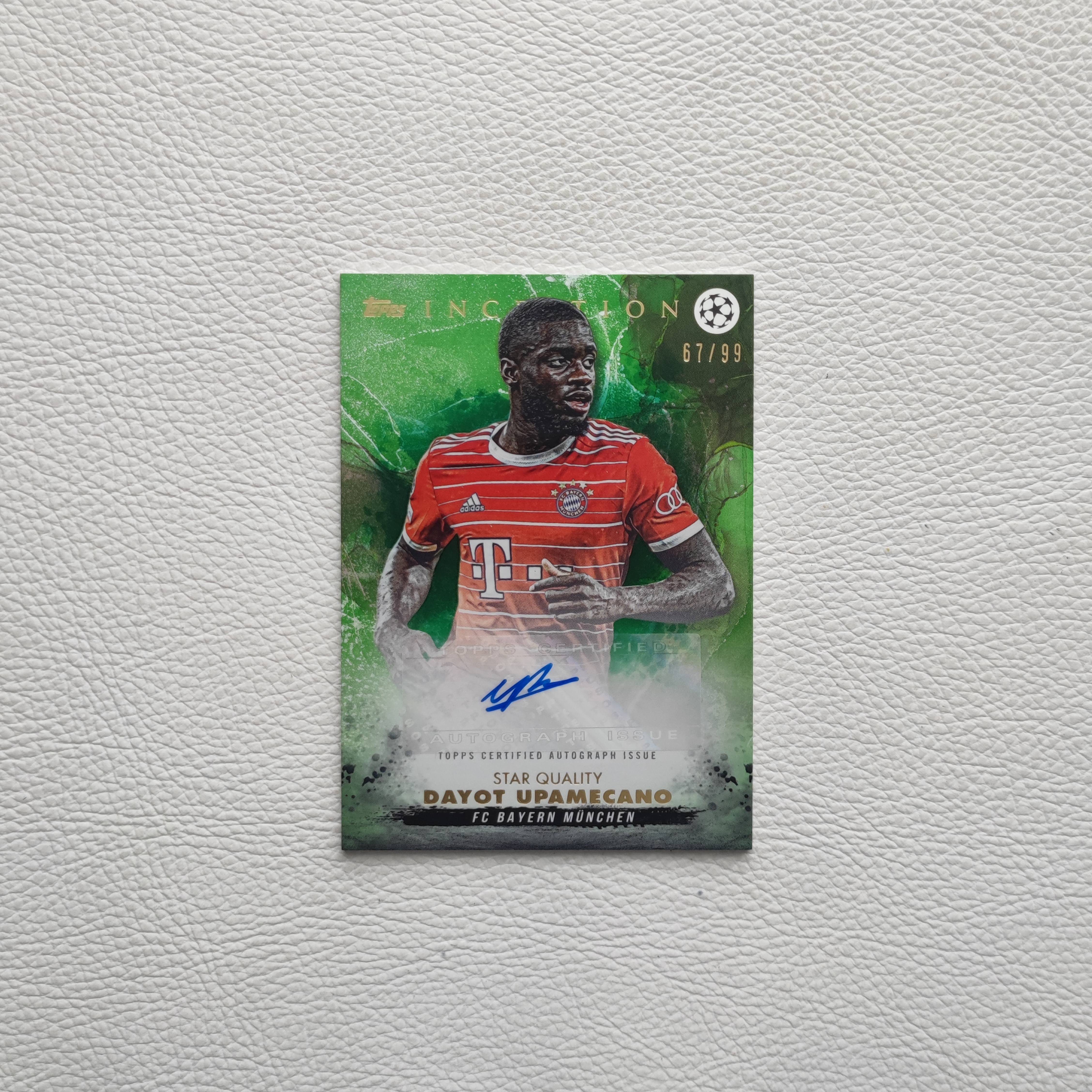 Topps 盗梦空间 拜仁慕尼黑 于帕梅卡诺 亲签 签名 球星卡 礼物