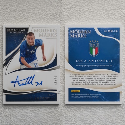 Panini IMMACULATE 意大利 安东内利 ANTONELLI 亲签 签字 球星卡