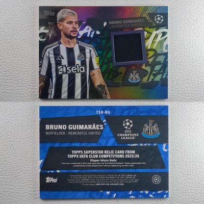 Topps 2026 UCC 纽卡斯尔联 吉马良斯 球员亲穿 球衣物料 球星卡