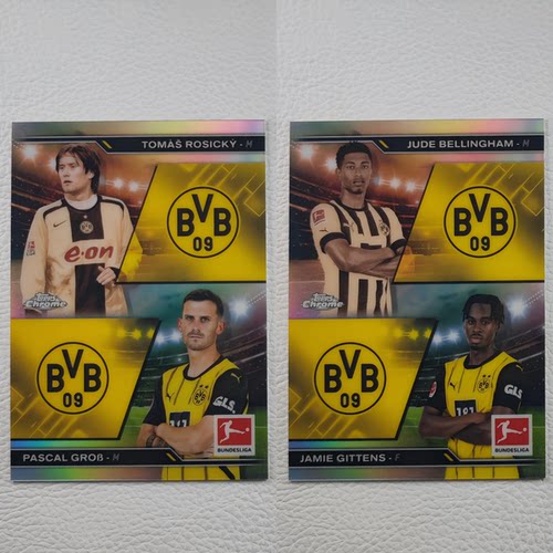 Topps Chrome 德甲 多特蒙德 罗西基 普利希奇 双人球星卡 折射
