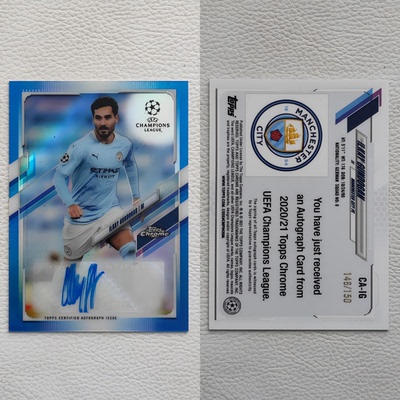 Topps Chrome 曼城 京多安 球员亲签 签字 签名 球星卡 周边 礼物
