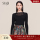 SUSSI 黑色蕾丝拼接针织毛衣内搭女 商场同款 古色秋季 新品