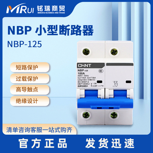 正泰断路器家用C型空气开关1P2P3P4P微断 NBP-125 1P C100专供