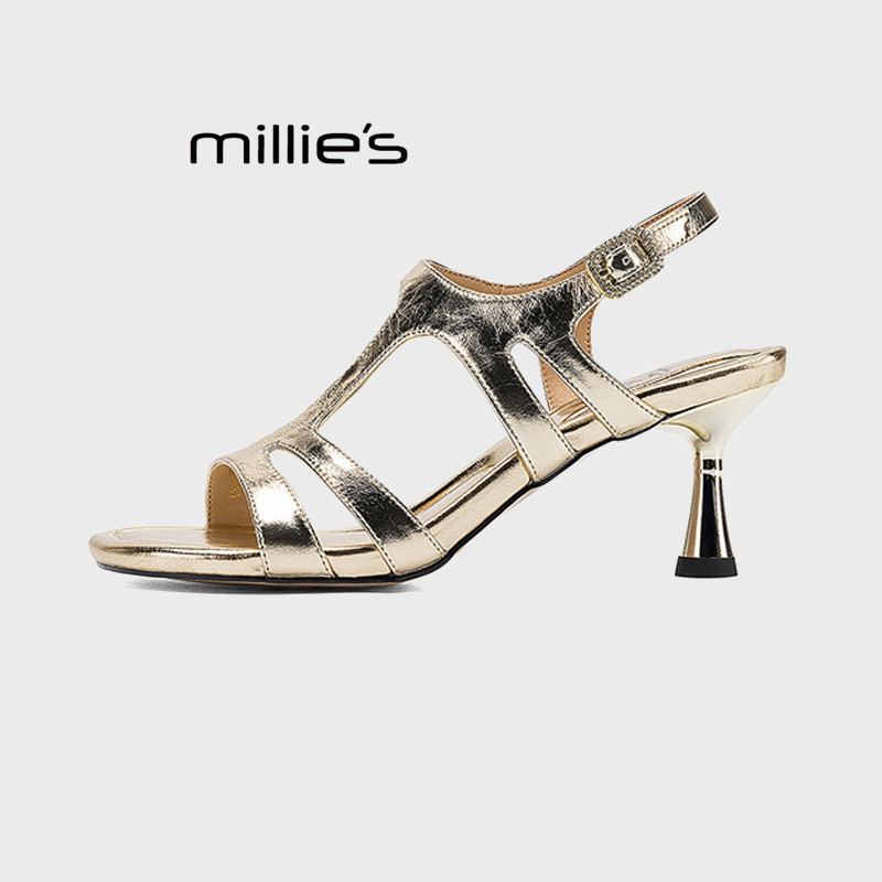 MILLIE'S/妙丽露趾细跟凉鞋