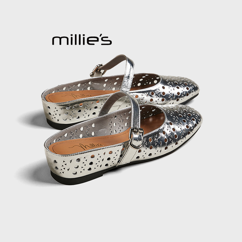 MILLIE'S/妙丽包头半拖镂空凉拖