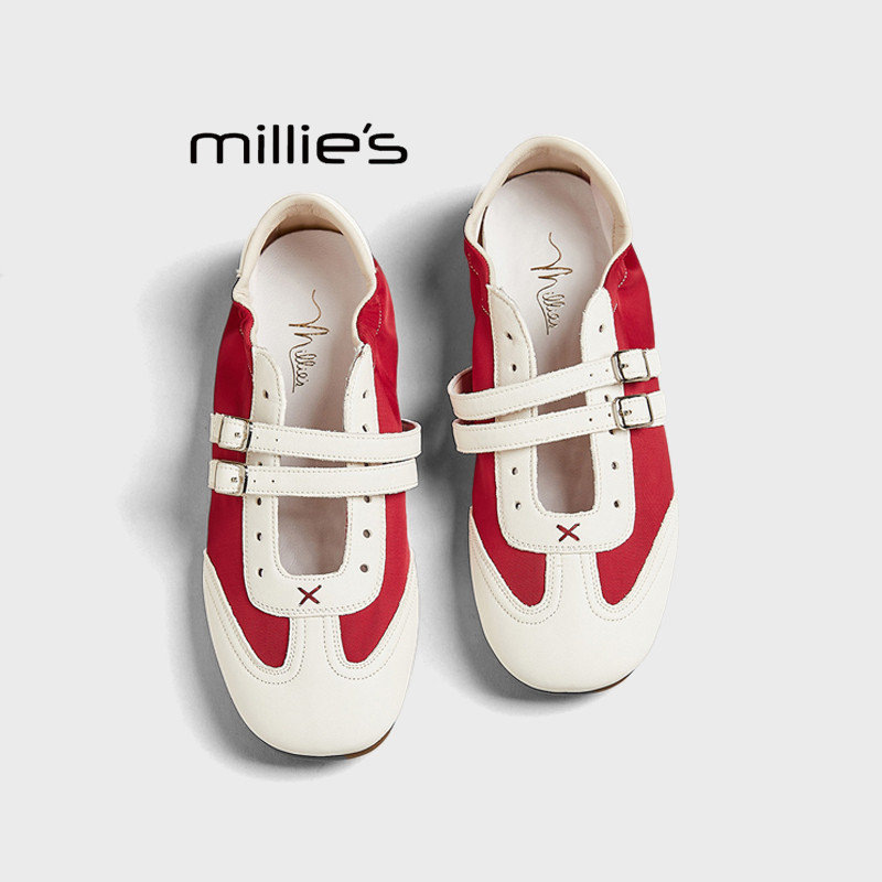 MILLIE'S/妙丽真皮德训鞋女