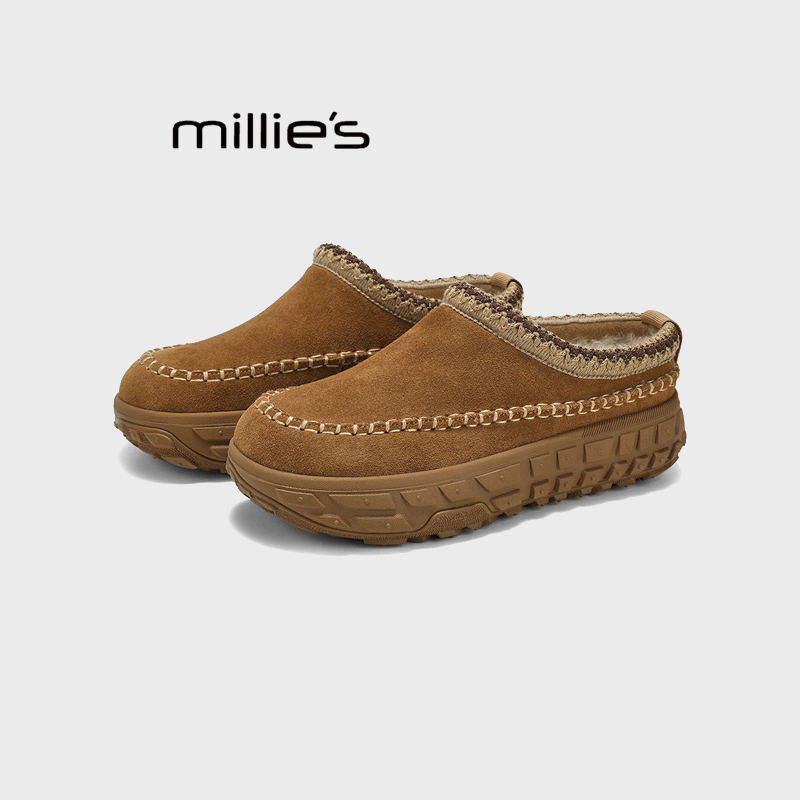 MILLIE'S/妙丽真皮厚底休闲鞋