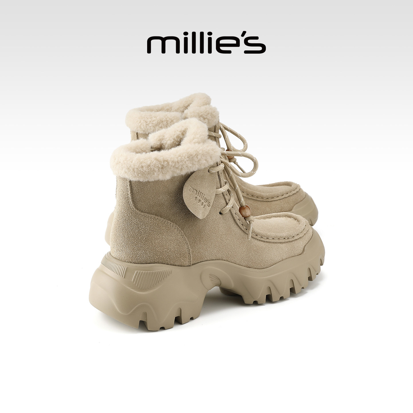 MILLIE'S/妙丽2025秋冬新款加绒保暖时尚百搭休闲运动鞋德训鞋女,女鞋,切尔西靴,淘宝优惠券,粉丝福利购,淘宝优惠卷