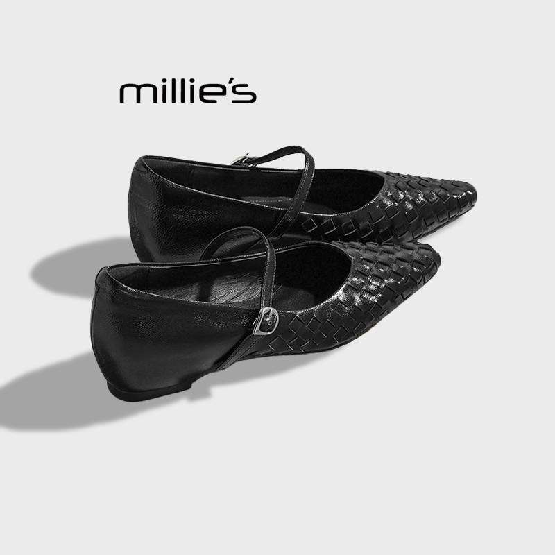 MILLIE'S/妙丽编织浅口单鞋雨鞋