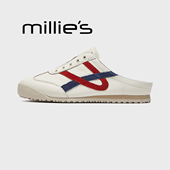 妙丽德训鞋 女2026春季 MILLIE 一脚蹬拼色休闲懒人鞋 软底百搭Z