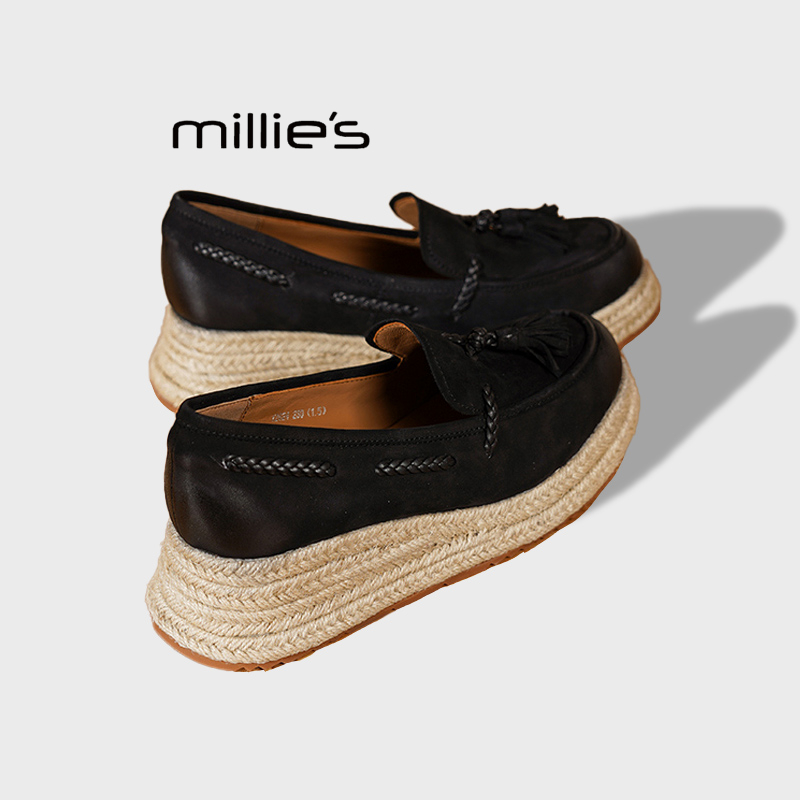 MILLIE'S/妙丽厚底增高系带单鞋