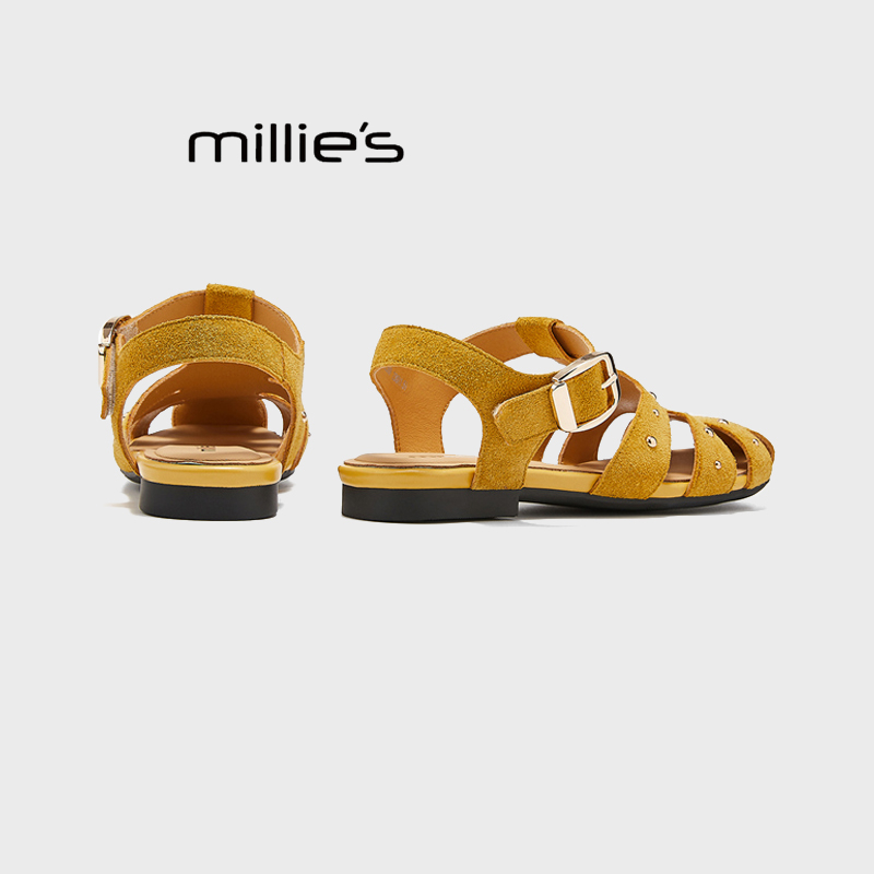 MILLIE'S/妙丽圆头一字带休闲鞋