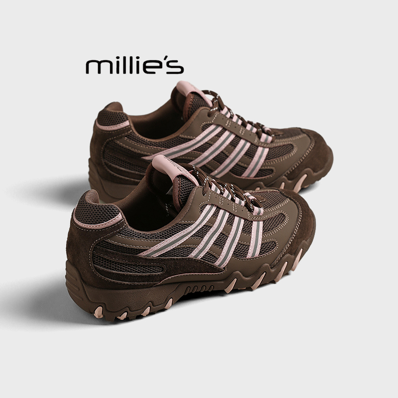 MILLIE'S/妙丽真皮厚底老爹鞋女