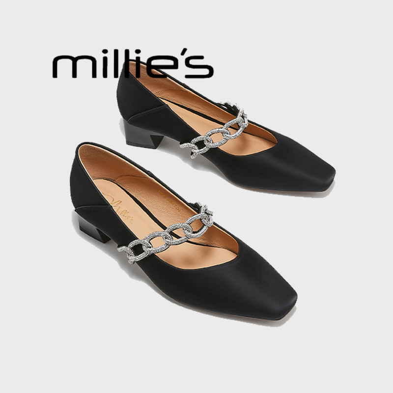 MILLIE'S/妙丽法式方头单鞋