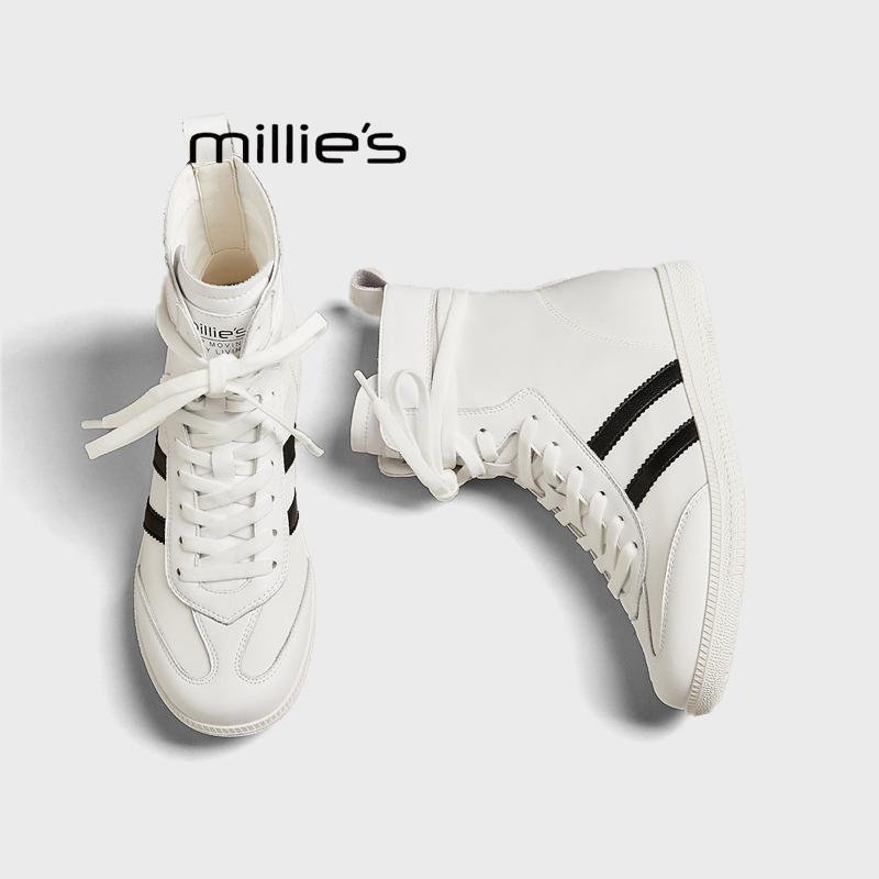 MILLIE'S/妙丽厚底德训高帮鞋