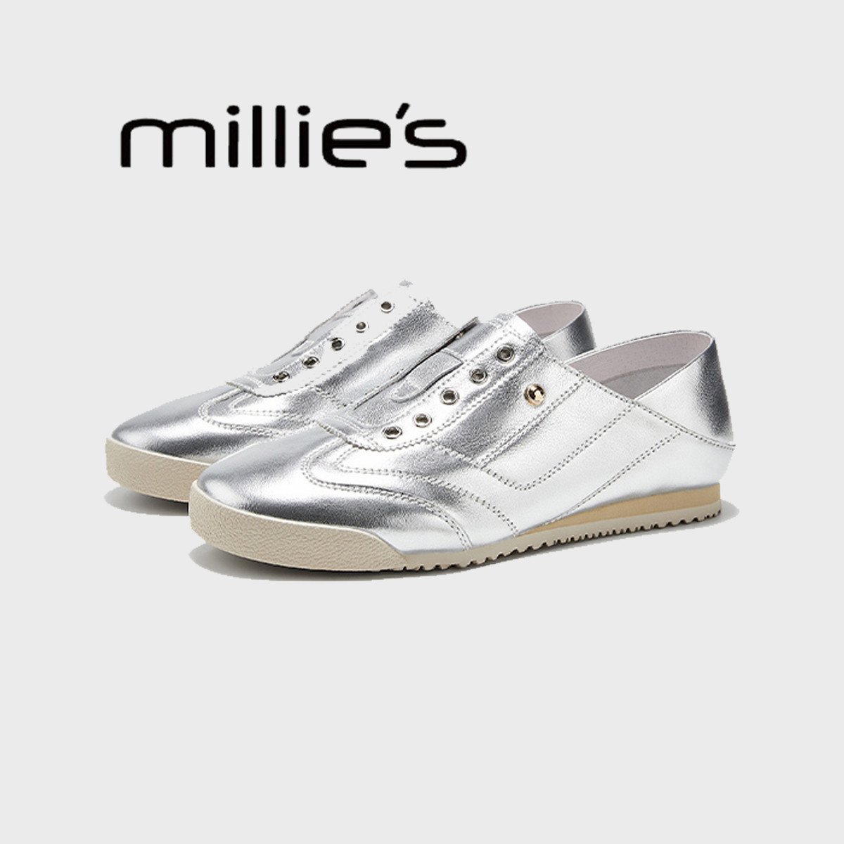 银色休闲运动鞋MILLIE'S/妙丽