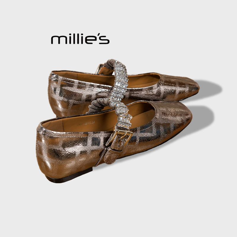 MILLIE'S/妙丽法式水钻单鞋雨鞋